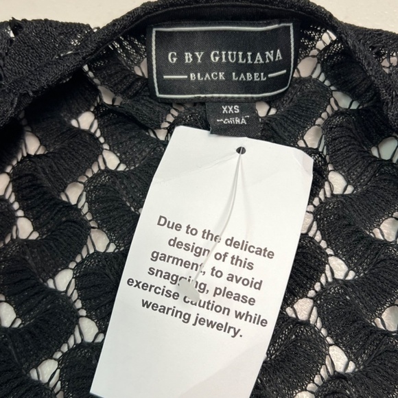 G by Giuliana Black Label Crochet Lace Knit Topper Size XXS - Picture 5 of 10